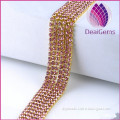 wholesale DIY rhinestone chain facted glass 2mm mixed color for costume bags shoes